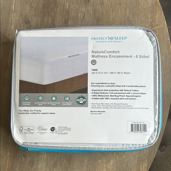 ProtectMySleep® Cotton Terry Mattress Encasement Twin Zippered Mattress Cover - Picture 2 of 12